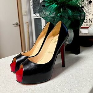 Christian Louboutin Very Privé 120 Black Calf Leather-  Excellent condition